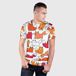 Футболка спортивная мужская Милые лисы, цвет: 3D-принт — фото 2