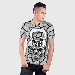 Футболка спортивная мужская No pain no gain, цвет: 3D-принт — фото 2