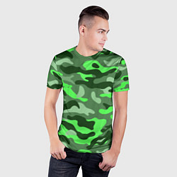 Футболка спортивная мужская CAMOUFLAGE GREEN, цвет: 3D-принт — фото 2