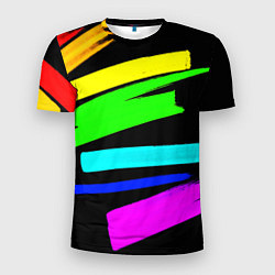 Футболка спортивная мужская НЕОНОВЫЕ КРАСКИ, цвет: 3D-принт