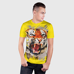 Футболка спортивная мужская Оскал тигра, цвет: 3D-принт — фото 2
