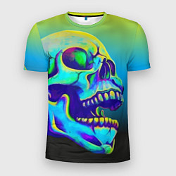 Мужская спорт-футболка Neon skull