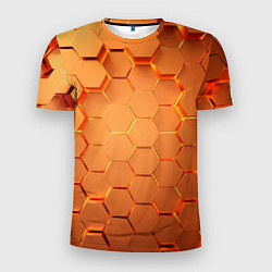 Футболка спортивная мужская Золотые 3D плиты, цвет: 3D-принт