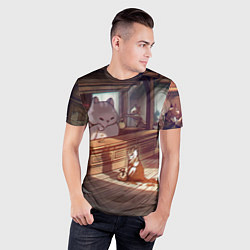 Футболка спортивная мужская Кошачий город, цвет: 3D-принт — фото 2
