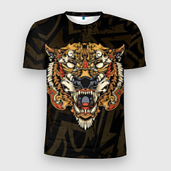 Мужская спорт-футболка Тигровый стимпанк Tiger