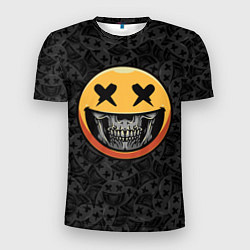Мужская спорт-футболка Смайлик на черепе Emoji
