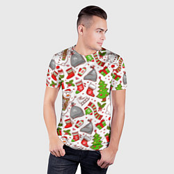 Футболка спортивная мужская Новогодний фон, цвет: 3D-принт — фото 2