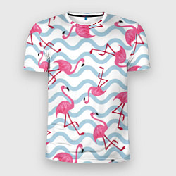 Футболка спортивная мужская Фламинго Волны, цвет: 3D-принт