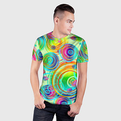 Футболка спортивная мужская Радужные спирали позитив, цвет: 3D-принт — фото 2