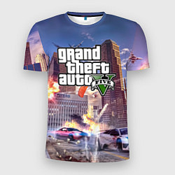 Футболка спортивная мужская ЭКШЕН Grand Theft Auto V, цвет: 3D-принт