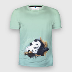 Мужская спорт-футболка Акварельные панды