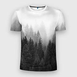 Мужская спорт-футболка Туманный лес