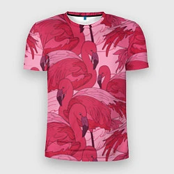 Мужская спорт-футболка Розовые фламинго