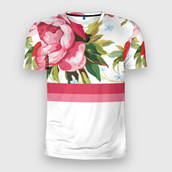Футболка спортивная мужская Нежные Розы, цвет: 3D-принт