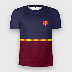 Футболка спортивная мужская FC Barcelona Flag and team Logo 202122, цвет: 3D-принт