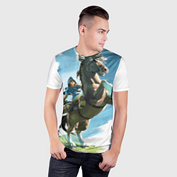 Футболка спортивная мужская Линк на коне, цвет: 3D-принт — фото 2