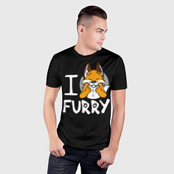 Футболка спортивная мужская I love furry, цвет: 3D-принт — фото 2