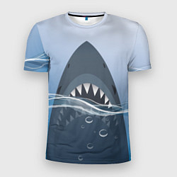 Мужская спорт-футболка Акула под водой