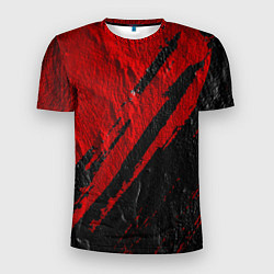 Мужская спорт-футболка Красное чёрное 3D