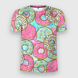 Мужская спорт-футболка РазНоцветные Пончики