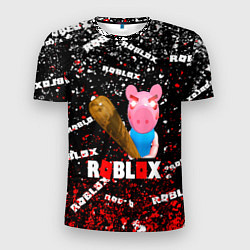 Мужская спорт-футболка Roblox piggyСвинка Пигги