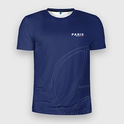 Мужская спорт-футболка PSG Core Big Logo Blue New 202223