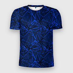 Мужская спорт-футболка Черно-синий геометрический