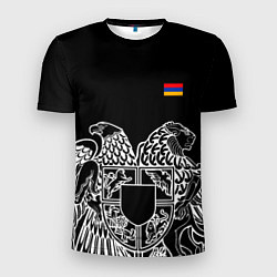 Мужская спорт-футболка Герб Армении и флаг