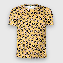 Мужская спорт-футболка Желтый леопардовый принт