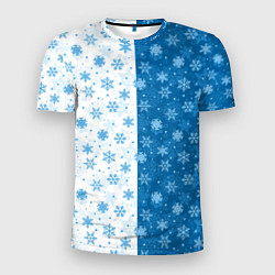 Мужская спорт-футболка Снежинки зимняя пора
