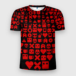 Мужская спорт-футболка Любовь, смерть и роботы пиктограммы