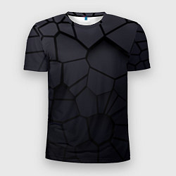 Мужская спорт-футболка Карбоновые 3D плиты 3Д плиты геометрия