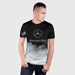 Футболка спортивная мужская Mercedes-Benz Облака, цвет: 3D-принт — фото 2