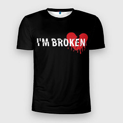Футболка спортивная мужская Im broken с разбитым сердцем, цвет: 3D-принт