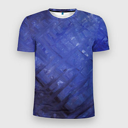 Мужская спорт-футболка Синие акварельные мазки