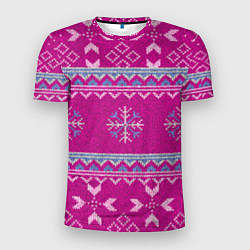Футболка спортивная мужская Свитер со снежинками, цвет: 3D-принт