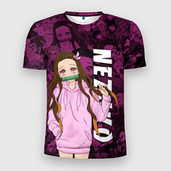 Футболка спортивная мужская НЕЗУКО, КЛИНОК РАССЕКАЮЩИЙ ДЕМОНОВ, цвет: 3D-принт