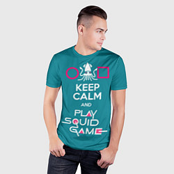 Футболка спортивная мужская Keep calm and play squid game, цвет: 3D-принт — фото 2