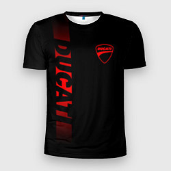 Футболка спортивная мужская DUCATI BLACK RED LINE, цвет: 3D-принт