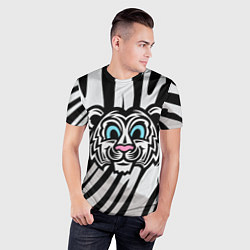 Футболка спортивная мужская Забавный Белый тигр, цвет: 3D-принт — фото 2