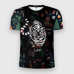 Мужская спорт-футболка Новый год 2022 тигр