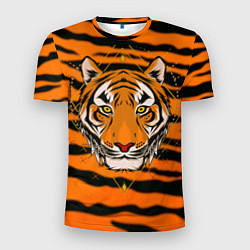 Мужская спорт-футболка Тигр настоящий хищник