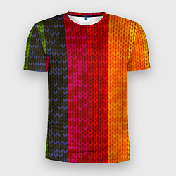 Футболка спортивная мужская Вязаная радуга, цвет: 3D-принт