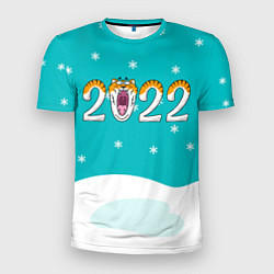Мужская спорт-футболка Надпись 2022 Новый год