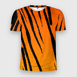 Футболка спортивная мужская Шкура тигра диагональ, цвет: 3D-принт