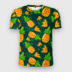 Мужская спорт-футболка Ананасы Много ананасов
