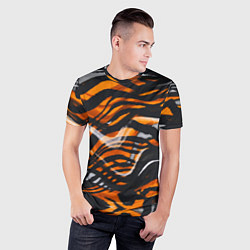 Футболка спортивная мужская Окрас тигра, цвет: 3D-принт — фото 2