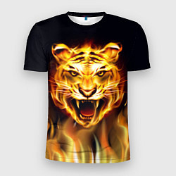 Мужская спорт-футболка Тигр В Пламени