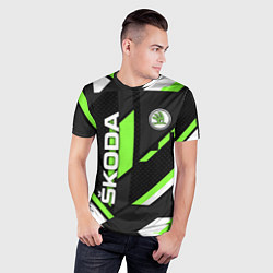 Футболка спортивная мужская ШКОДА ГЕОМЕТРИЯ ЛИНИИ SKODA GEOMETRY SPORT, цвет: 3D-принт — фото 2