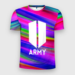 Футболка спортивная мужская BTS ARMY RAIBOW, цвет: 3D-принт